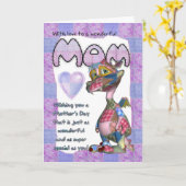 Mom Moederdag Kaart - Patchwork Dragon - Schattige (Gele Bloem)