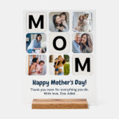 Mom Moederdag Photo Collage Acryl Teken Acryl Bord (Voorkant)