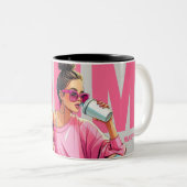 MOM Moederdag Tweekleurige Koffiemok (Voorkant rechts)