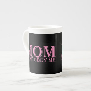 MOM (moet me gehoorzamen) Gezegde Roze Porselein Kop