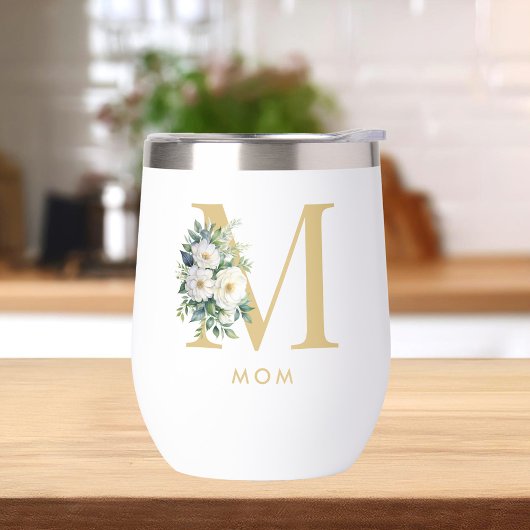 Mom Monogram Letter Floral