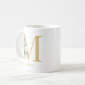 Mom Monogram Letter Floral Koffiemok (Voorkant links)