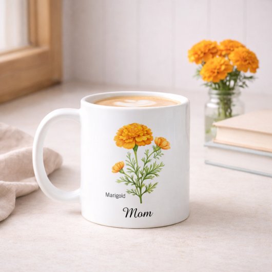 Mom October Birth Flower Marigold Koffiemok