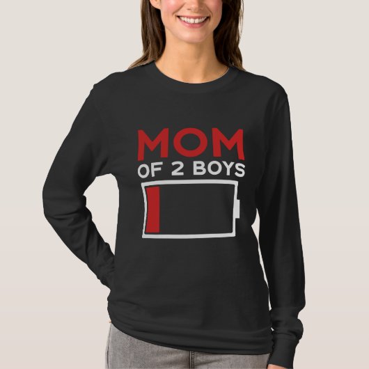 Mom of 2 Boys Mother's Day T-shirt (Voorkant)