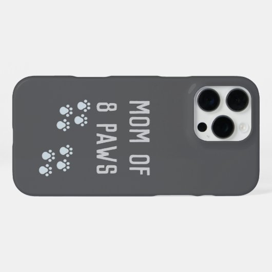 Mom of 8 paws iPhone hoesje (Achterkant horizontaal)