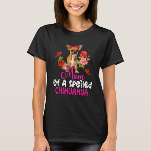 Mom Of A Spoiled Chihuahua Cute Chihuahua Bow Tie T-shirt (Voorkant)