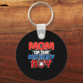 Mom Of Birthday Boy Sder Bday Party Family Matchin Sleutelhanger (Voorkant)