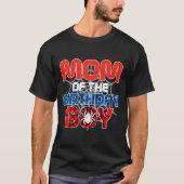 Mom Of Birthday Boy Sder Bday Party Family Matchin T-shirt (Voorkant)