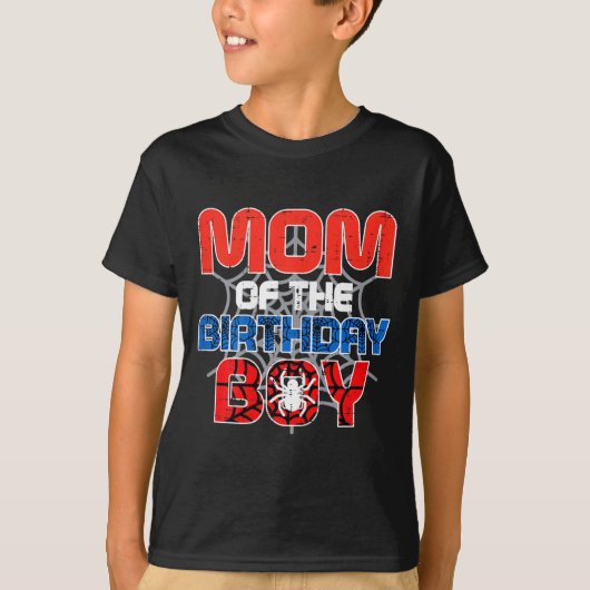 Mom Of Birthday Boy Sder Bday Party Family Matchin T-shirt (Voorkant)