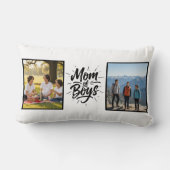 Mom of Boys Brush Script Double Photo Minimalist Kussen (Achterkant)