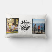 Mom of Boys Brush Script Double Photo Minimalist Kussen (Voorkant)