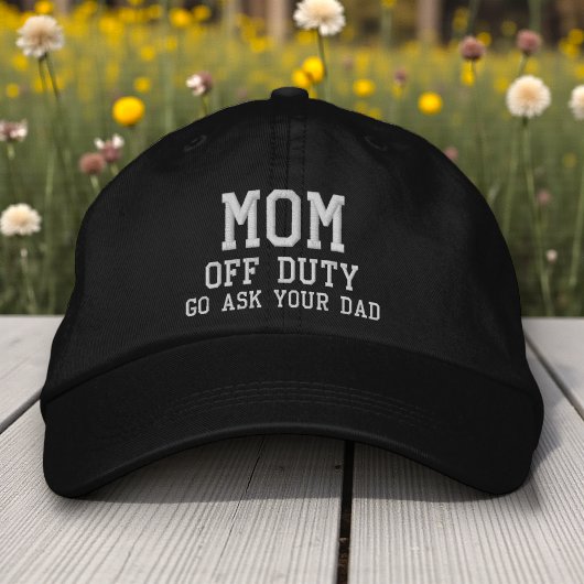 Mom of Duty Eenvoudige moderne typografie Custom Geborduurde Pet