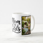 Mom of Girls Brush Script 2 Photo Koffiemok (Voorkant rechts)