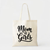 Mom of Girls Brush Script Four Photo Tote Bag (Voorkant)