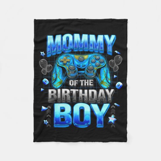 Mom Of The Birthday Boy Cool Gamer Funny Video Gam Fleece Deken (Voorkant)