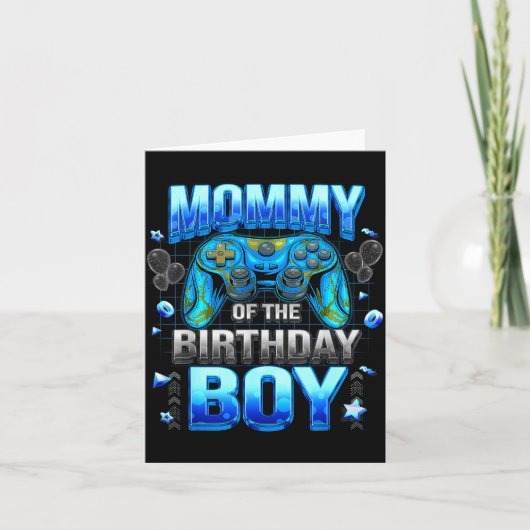 Mom Of The Birthday Boy Cool Gamer Funny Video Gam Kaart (Voorkant)