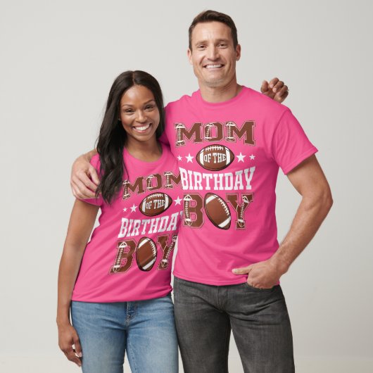 Mom Of The Birthday Boy Football Game Day T-shirt (Unisex)