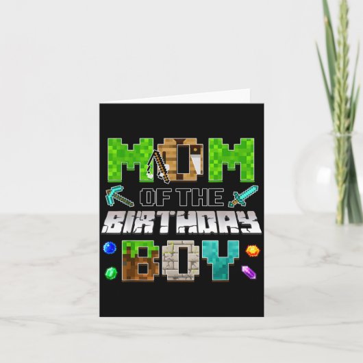 Mom Of The Birthday Boy Funny Gaming Birthday Xel  Kaart (Voorkant)