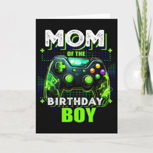 Mom Of The Birthday Boy Matching Video Game Birthd Kaart