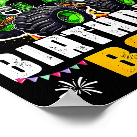 Mom Of The Birthday Boy Monster Truck Family Match Poster (Hoek)