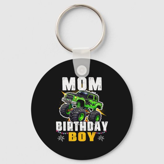 Mom Of The Birthday Boy Monster Truck Family Match Sleutelhanger (Voorkant)