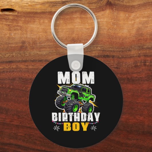 Mom Of The Birthday Boy Monster Truck Family Match Sleutelhanger (Voorkant)
