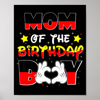 Mom Of The Birthday Boy Shirt Matching Mom Son Fam Poster