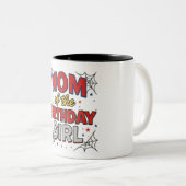 Mom of the Birthday Girl Mug  Tweekleurige Koffiemok (Voorkant rechts)