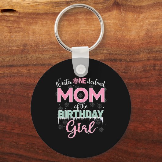 Mom Of The Birthday Girl Shirt Winter Onederland F Sleutelhanger (Voorkant)