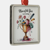Mom Of The Year (Just Kidding) Metalen Ornament (Rechts)