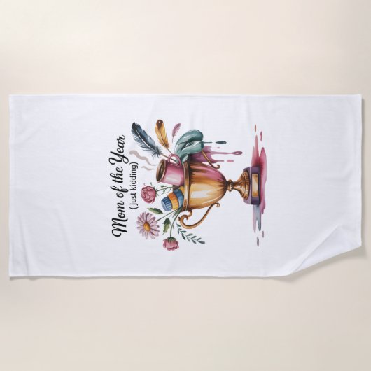 Mom Of The Year (Just Kidding) Strandlaken (Voorkant)