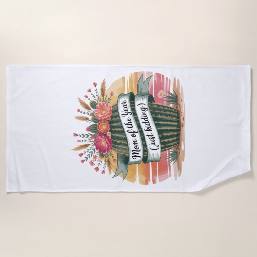 Mom Of The Year (Just Kidding) Strandlaken (Voorkant)