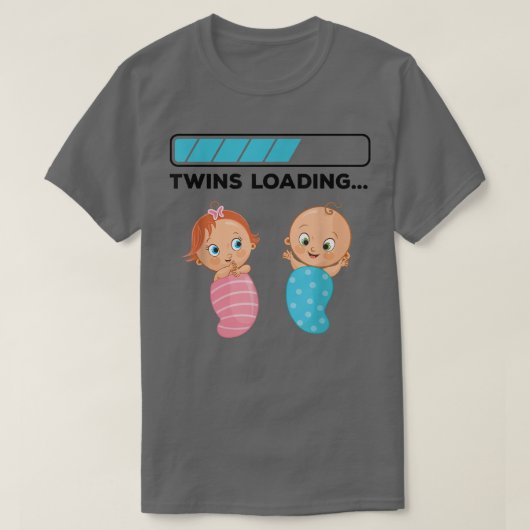 Mom Of Twin Pregnancy Twins Loading  T-shirt (Design voorkant)