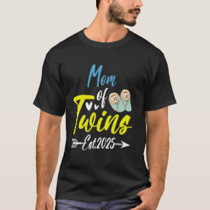 MOM of Twins Baby shower 2025 Boy Girl Zwangerscha T-shirt