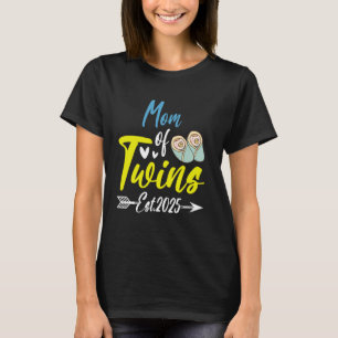 MOM of Twins Baby shower 2025 Boy Girl Zwangerscha T-shirt