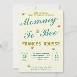 MOM OM DE INVITATIE VAN HET BABY SHOWER VAN DE KUS KAART