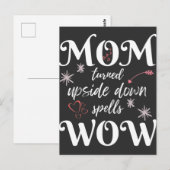 MOM Ondersteboven Geschreven Is WOW Moederdag Briefkaart (Voorkant / Achterkant)