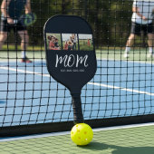 Mom Opgericht Modern Bold Script Zwart 3 Foto Pickleball Paddle