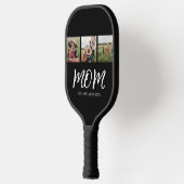 Mom Opgericht Modern Bold Script Zwart 3 Foto Pickleball Paddle (Links)