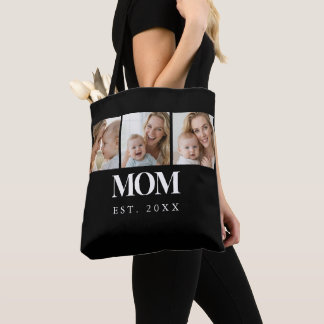 MOM Opgericht Witte Typografie 3 Foto Tote Bag