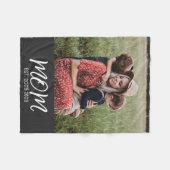 Mom Opgericht Zwart Modern Script Photo Fleece Deken (Voorkant (Horizontaal))