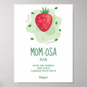 Mom-osa Aardbei Groen Rood Fruit Baby shower Poster (Voorkant)