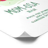 Mom-osa Aardbei Groen Rood Fruit Baby shower Poster (Hoek)