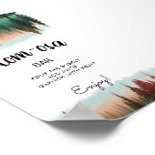 Mom-osa Avontuur wacht Rustiek Bos Baby shower Poster (Hoek)