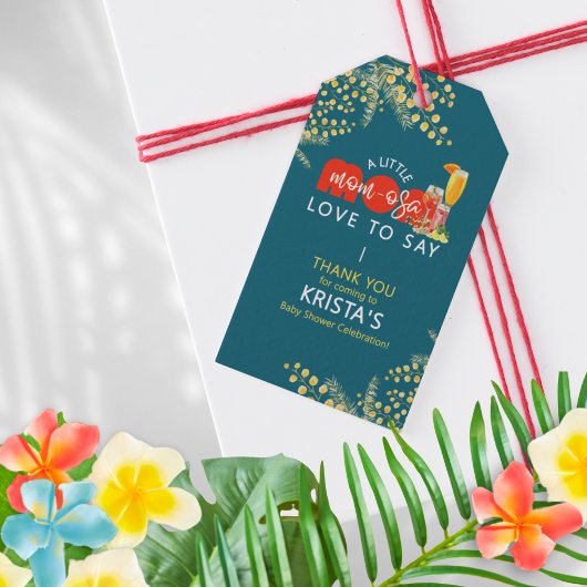 Mom-osa Baby Shower Favour Tag Cadeaulabel