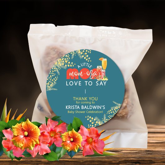 Mom-osa Baby Shower Stickers