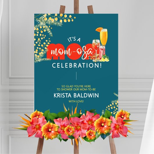 Mom-osa Baby Shower Welcome Sign Poster