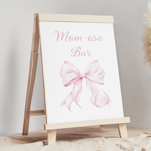 Mom-osa Bar Baby shower Tafelteken Poster