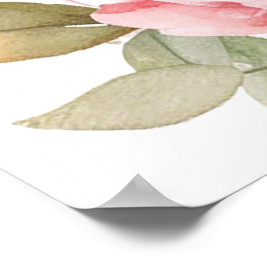 Mom-osa Bar Bloemen Baby shower Roos Kleurrijke Ba Poster (Hoek)