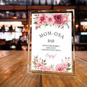 Mom-osa Bar Bloemen Baby shower Roos Kleurrijke Ba Poster